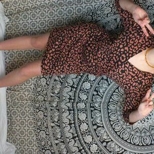 NWT Francesca's Animal Print Knit Surplice Dress